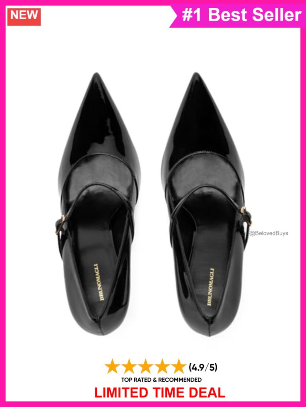 Bruno Magli Prima Pumps Italian Leather Block Heel Mary Jane - Picture 3 of 4